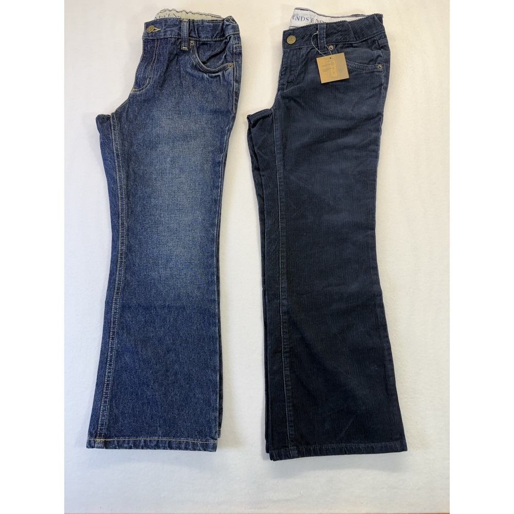 Land's End Girls 7 Plus Bootcut Denim  Blue Jeans And Corduroy New Youth (2)